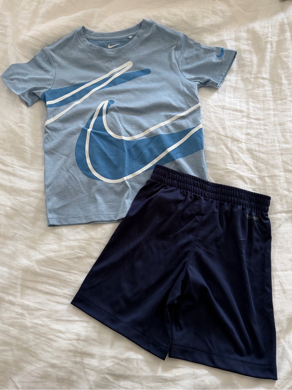 NWOT Nike Light Blue Tee with Navy Shorts - Boys' Sport Set